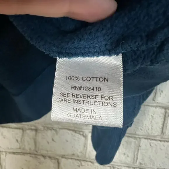 Ann Mashburn Sweatshirt Carmina Top Puff Sleeve Crew Neck Fleece Cotton Blue M